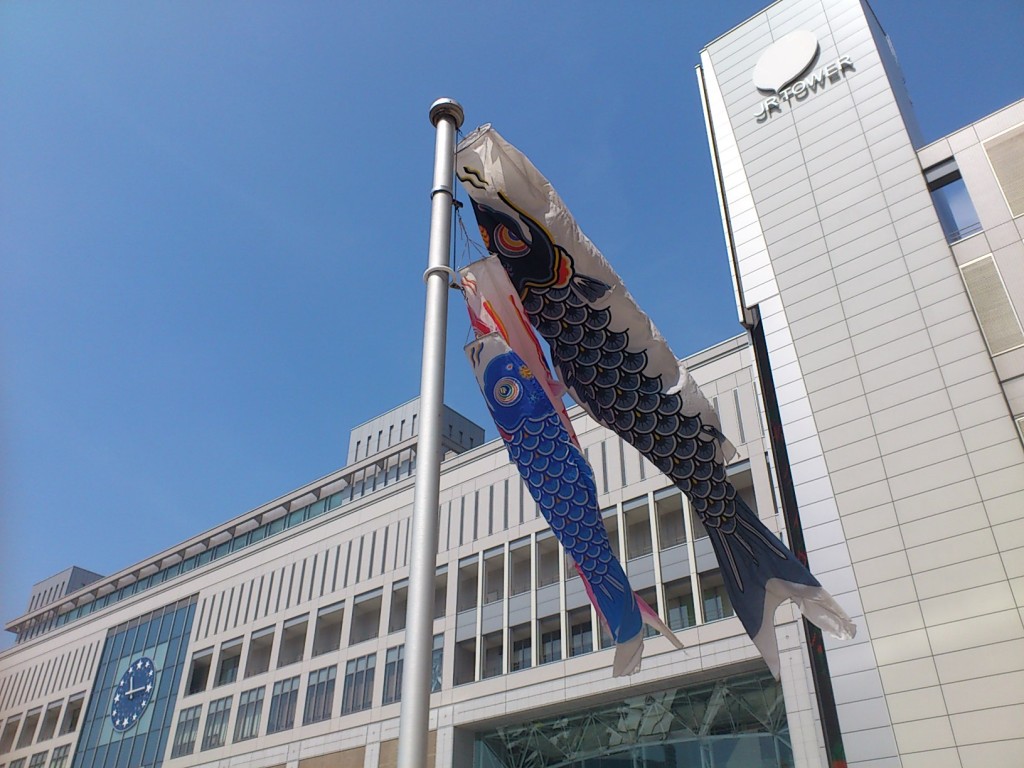 札幌駅の鯉のぼり